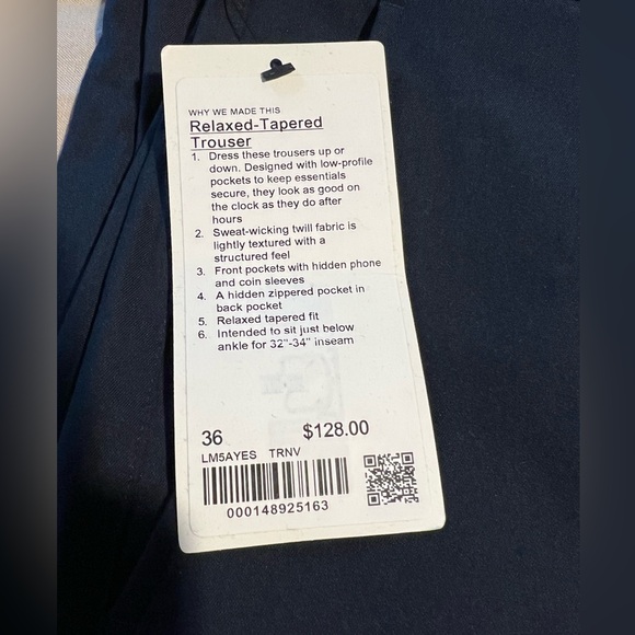 Lululemon Relaxed-Tapered Smooth Twill Trouser - NAVY - Picture 14 of 15